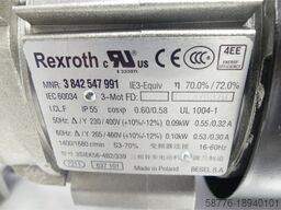 Rexroth MNR: 3 842 547 991 Motor 3842548302 SN:B17320370 + Aufsteckgetriebe