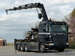 Scania R580 V8 8x4 !!TRIPLE HIAB 24 TM CRANE!!CONTAINE...