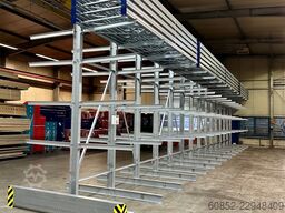 ca. 18,45 lfm Kragarmregal Doppelseitig H:400 cm 500 Kg/Arm