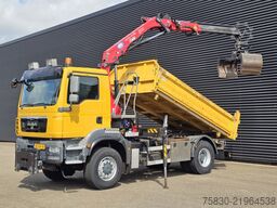 MAN TGM 18.250 4x4 BB / CRANE + 3 SIDE TIPPER