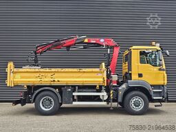 MAN TGM 18.250 4x4 BB / CRANE + 3 SIDE TIPPER