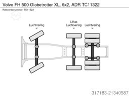 Volvo FH 500 Globetrotter XL, 6x2, ADR
