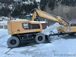 CAT M314F wheeled excavator w/ two buckets, Gigant tra