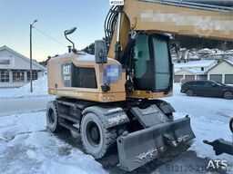 CAT M314F wheeled excavator w/ two buckets, Gigant tra