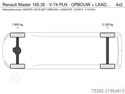 Renault Master 165.35 - V-74-PLN - OPBOUW + LAADKLEP 75...