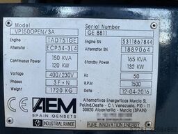 Volvo TAD751GE - 165 kVA generator - DPX-12656