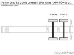 Pacton 2530 SS 2-Axle Lowbed / BPW Axles / APK-TÜV 06-...