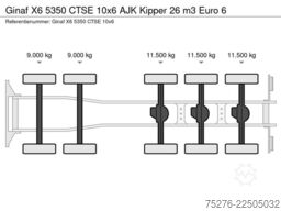 Ginaf X6 5350 CTSE 10x6 AJK Kipper 26 m3 Euro 6