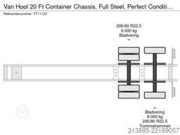 Van Hool 20 Ft Container Chassis, Full Steel, Perfect Co...