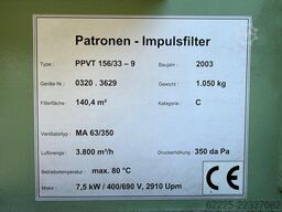 Patronenfilter-Impulsfilter PPVT 156/33-9