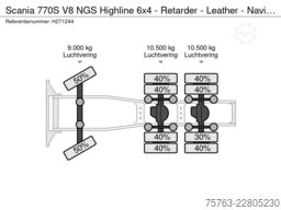 Scania 770S V8 NGS Highline 6x4 - Retarder - Leather -...
