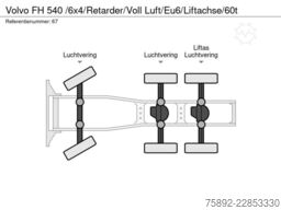 Volvo FH 540 /6x4/Retarder/Voll Luft/Eu6/Liftachse/60t