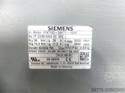 Siemens 1FK7103-2AF71-1QH0 Motor SN: YFCD39040402002
