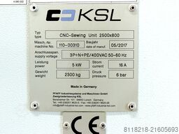 PFAFF-KSL KSL110 - CNC-Drehkopf Nähanlage 2500x800