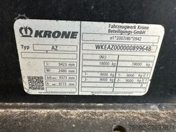 Krone AZ18E / 2-axle drawbar trailer / BDF / NL-trailer