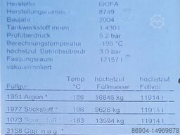 Gofa gas tank trailer for oxygen, nitrogen, argon cryogenic