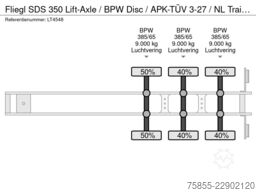 Fliegl SDS 350 Lift-Axle / BPW Disc / APK-TÜV 3-27 / N...