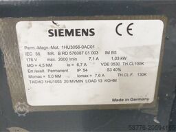 Siemens 1HU3056-0AC01 SN: BRD57608701003 Permanent Magnet Motor