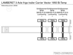 LAMBERET 3 Axle frigo trailer Carrier Vector 1950 Bi-Temp