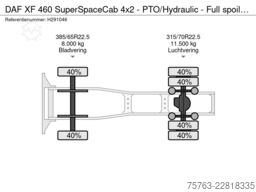 DAF XF 460 SuperSpaceCab 4x2 - PTO/Hydraulic - Full...