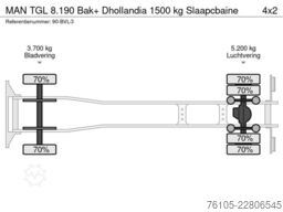 MAN TGL 8.190 Bak+ Dhollandia 1500 kg Slaapcbaine