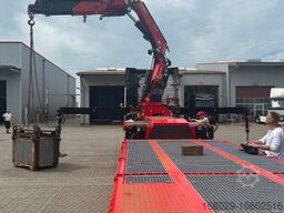  Wiese Stufensattel Tieflader mit Kran Fassi F545