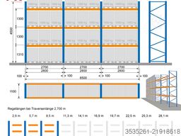 TOTAL-REGAL - 4 x 8,5 m lang, 4,5 m hoch McPalettenregal - 3 Traversen-Ebenen