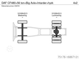 DAF CF480+56 ton+Big Axle+Intarder+hydr.