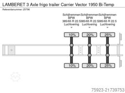 LAMBERET 3 Axle frigo trailer Carrier Vector 1950 Bi-Temp