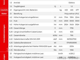 SCHORR RR12HH Elektro Hochhubwagen 3,5m 1200kg