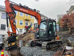 Hitachi zx85us-6 excavator w/ rototilt with grapple and sa