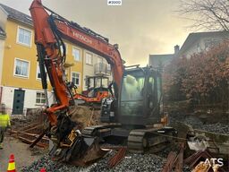 Hitachi zx85us-6 excavator w/ rototilt with grapple and sa