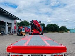 Wiese Stufensattel Tieflader mit Kran Fassi F545