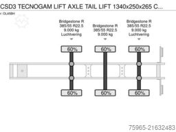 CHEREAU CSD3 TECNOGAM LIFT AXLE TAIL LIFT 1340x250x265 C