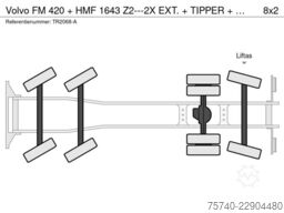 Volvo FM 420 + HMF 1643 Z2---2X EXT.  + TIPPER + 2X S...