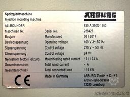 Arburg Arburg 630 A 2500-1300 Alldrive, 2017