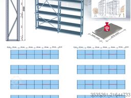 TOTAL-REGAL nedcon Fachbodenregale 16 Doppelr. je 6 Felder