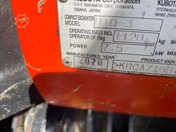 Kubota U10-3 minigraafmachine hydraulische wissel