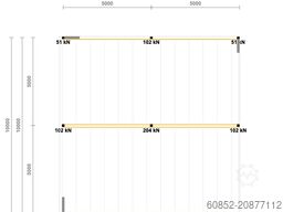 10x10m Lagerbühne , Belastung : 500kg/qm Unterkante: 2,5m , ca. 100qm Systembühne