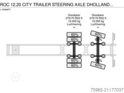 RENDERS ROC 12.20 CITY TRAILER STEERING AXLE DHOLLANDIA