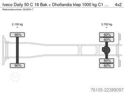 Iveco Daily 50 C 18 Bak + Dhollandia klep 1000 kg C1 ...