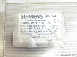Siemens 1FK6063-6AF71-1TB0 Servomotor SN: YFRD22737001001