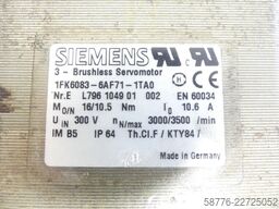 Siemens 1FK6083-6AF71-1TA0 Servomotor SN: EL796104901002