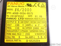 Fanuc A06B-0034-B575 AC Servomotor SN: C016P3552 mit Pulsecoder