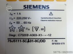 Siemens 7SJ5111-5CA01-0C / DD Überstromzeitschutz