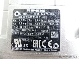 Siemens 1FT7034-1AK71-1FH1 Synchronmotor SN: YFF7618954901/001