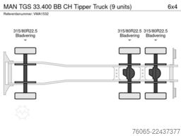 MAN TGS 33.400 BB CH Tipper Truck (9 units)