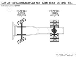 DAF XF 480 SuperSpaceCab 4x2 - Night clima - 2x tan...