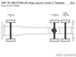 DAF XF 480 XF480.26 mega volume combi in Topstaat.