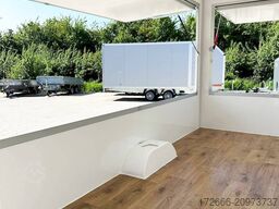 Blyss H15362HN | WEISS 360X203X230CM 1500KG VERKAUFSANHÄNGER | 2X VERKAUFSKLAPPE